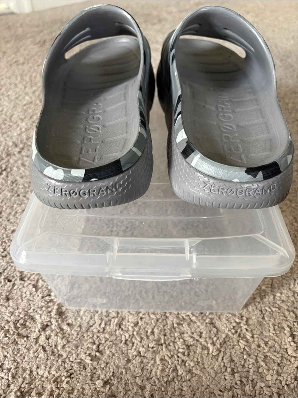 Cole Haan Grey Camo Zerogrand Slide Sandals